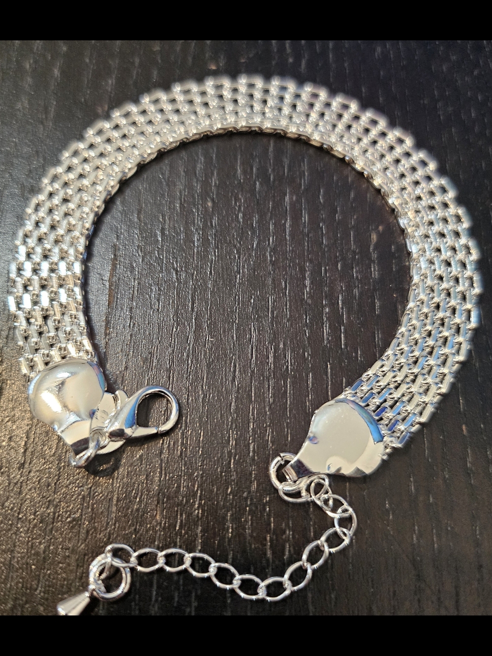 925 Sterling Silver Multi-Strand Mesh Bracelet - Women Jewelry